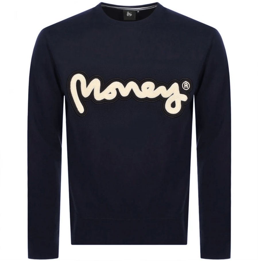 Alternative Image for ProductMoney Chenille Logo Crew Neck Sweatshirt Navy1
